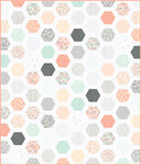 Pattern Hexie Framed: Peach Grey and Mint