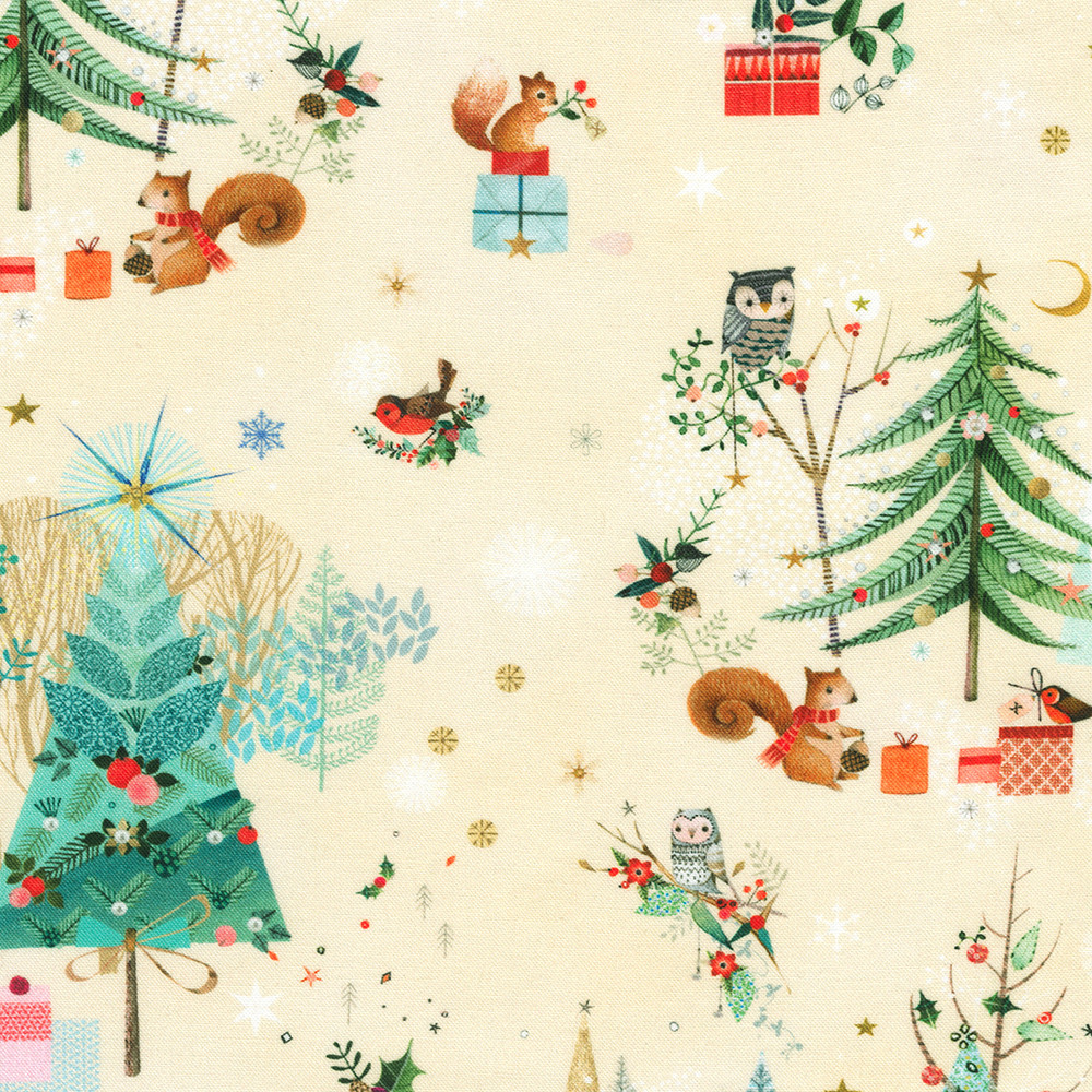 Festive Fauna fabric