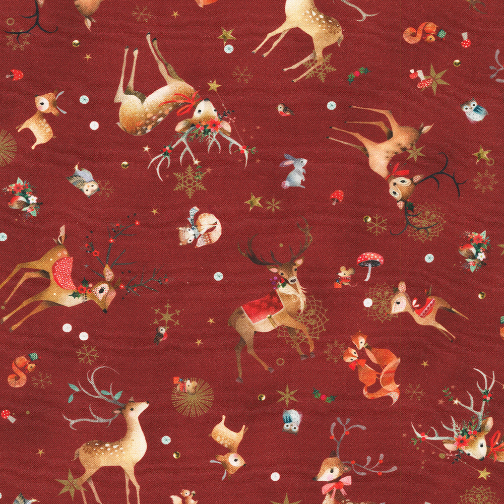 Festive Fauna fabric