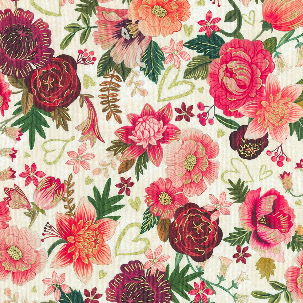 Hearts in Bloom fabric