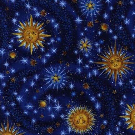 Robert Kaufman Fabrics: EZM-4650-2 NAVY from Stargazers