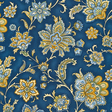 Robert Kaufman Fabrics: SRK-16431-4 BLUE from La Provence