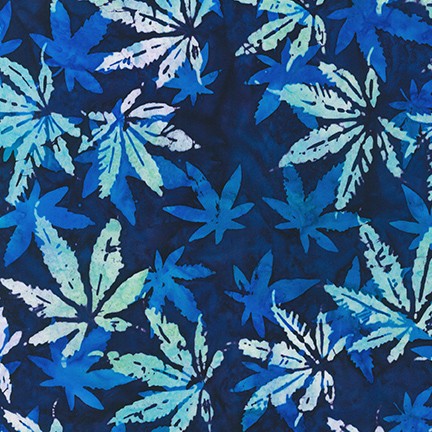 Robert Kaufman Fabrics: SRK-20502-4 BLUE from Artisan Batiks: Cannabis ...