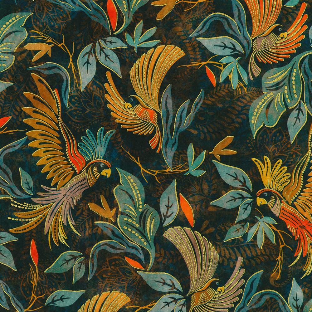 Golden Feathers fabric