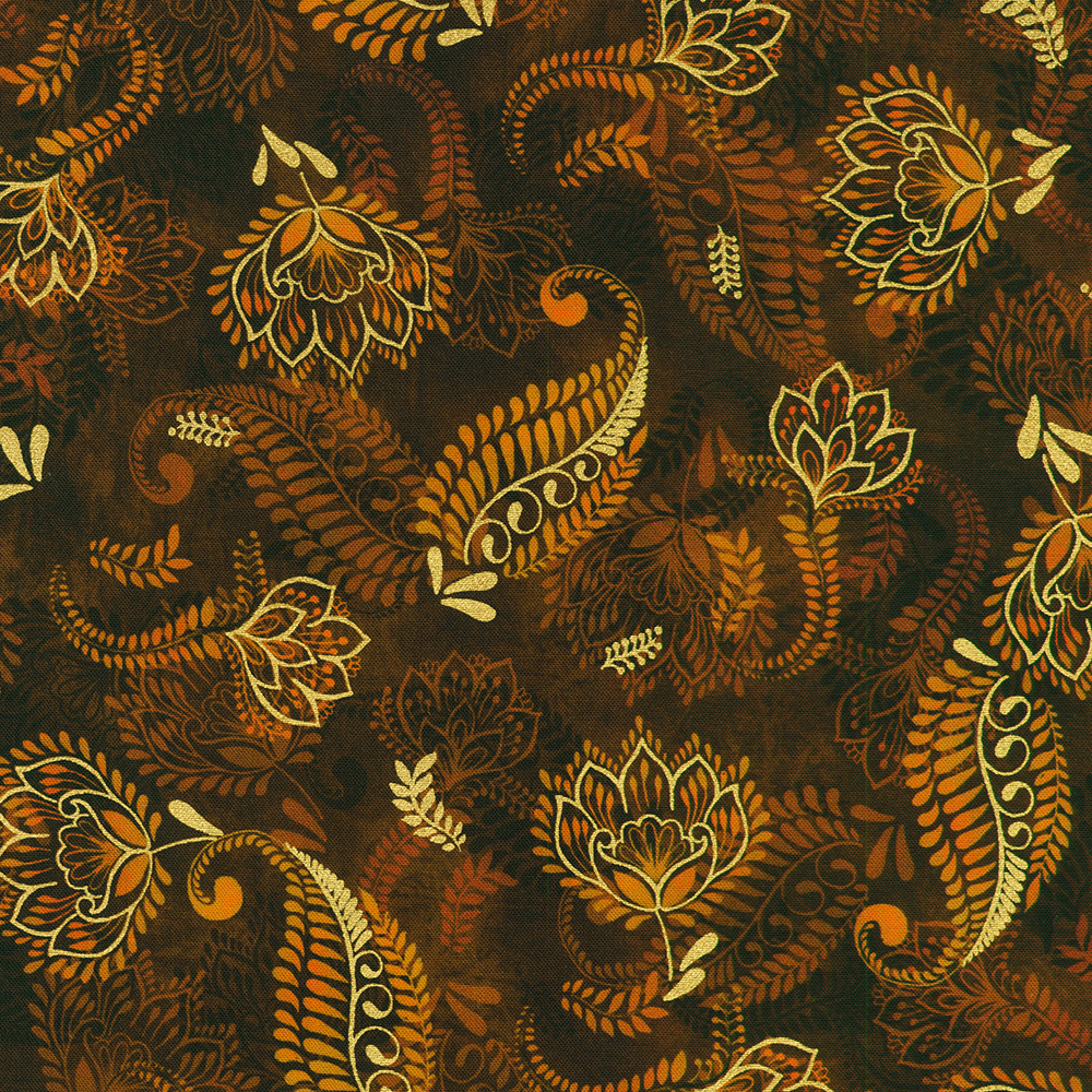 Golden Feathers fabric