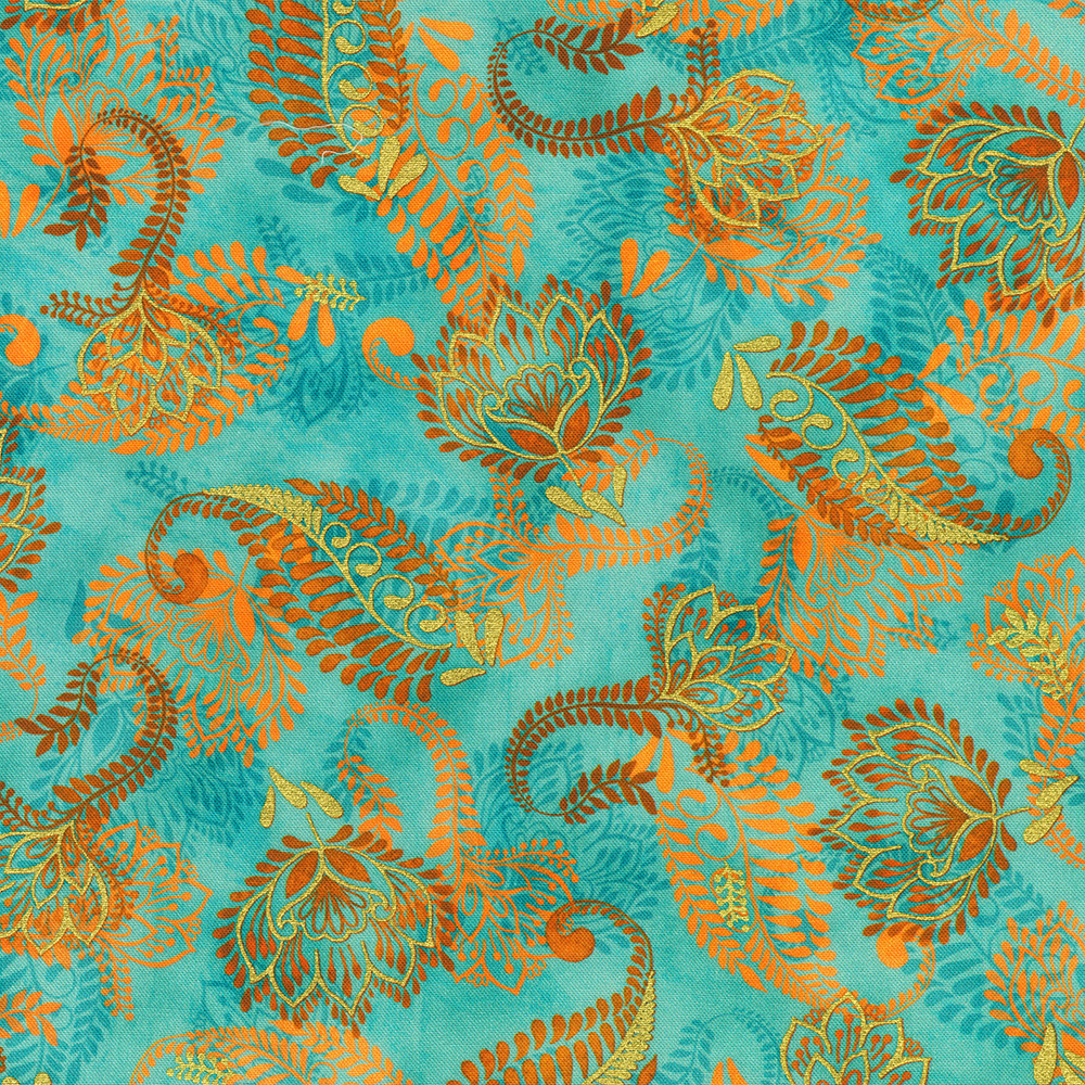 Golden Feathers fabric