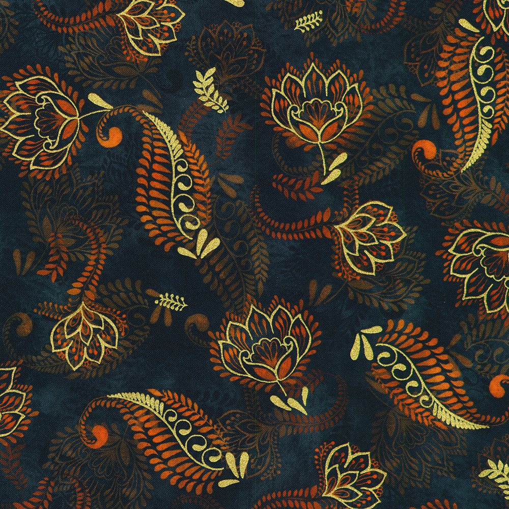 Golden Feathers fabric