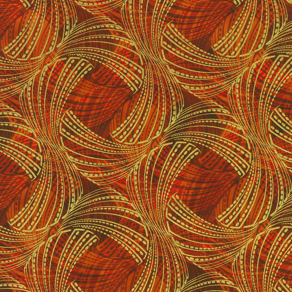 Golden Feathers fabric