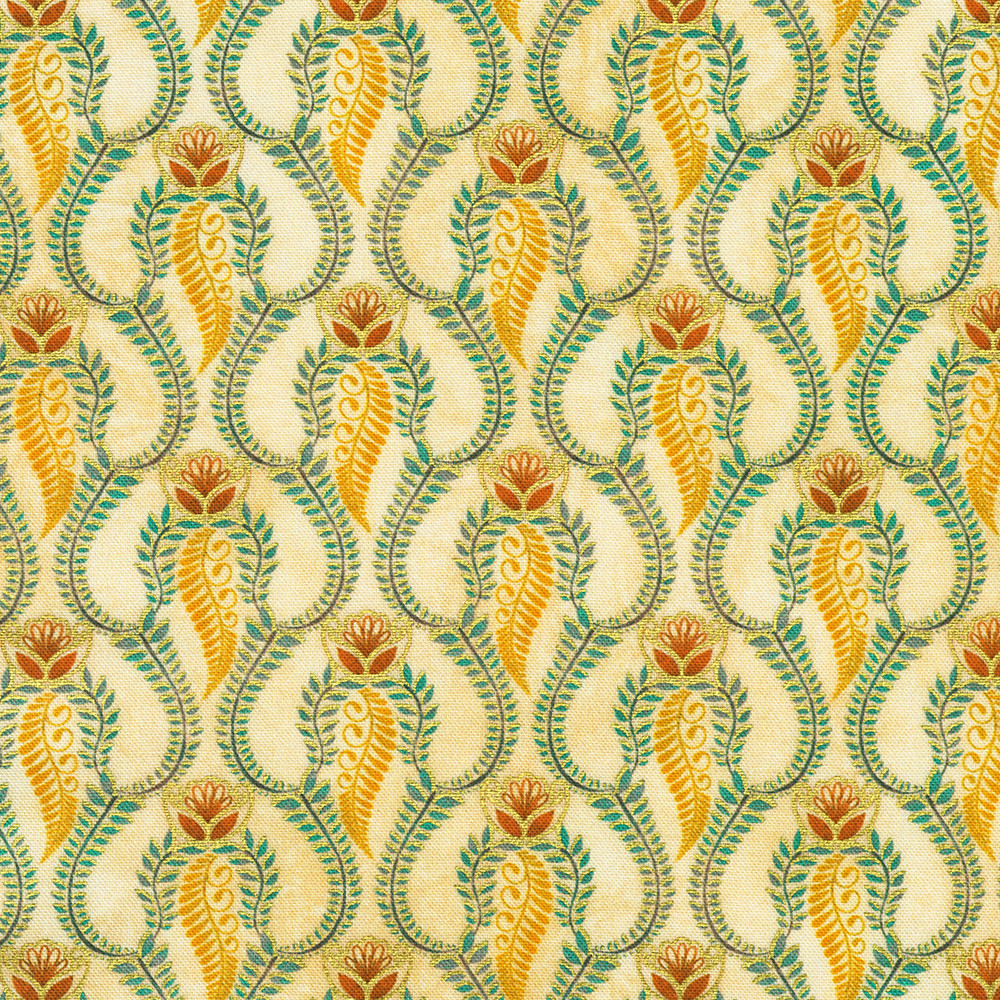 Golden Feathers fabric