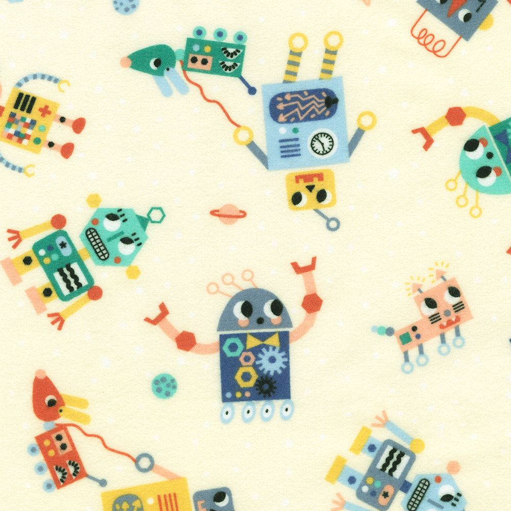 Astrobots Flannel fabric