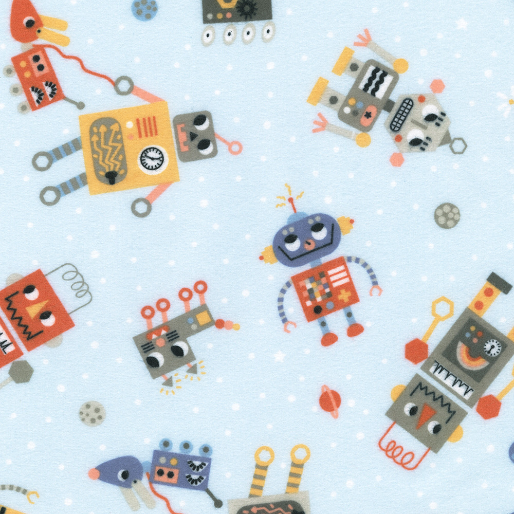 Astrobots Flannel fabric