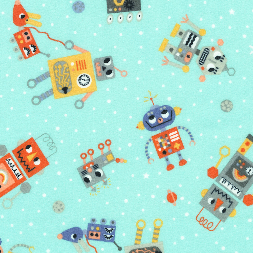 Astrobots Flannel fabric