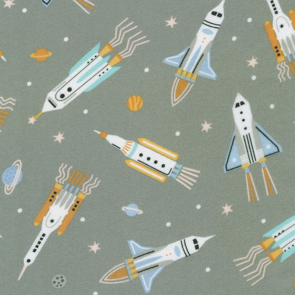 Astrobots Flannel fabric