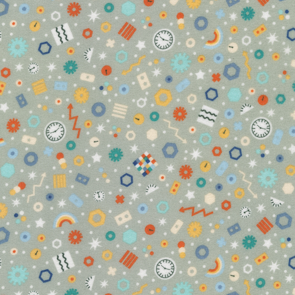 Astrobots Flannel fabric