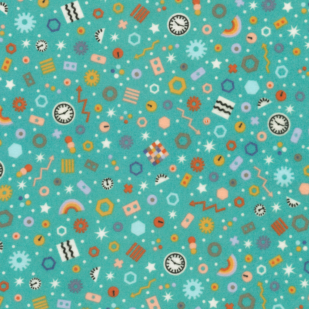 Astrobots Flannel fabric