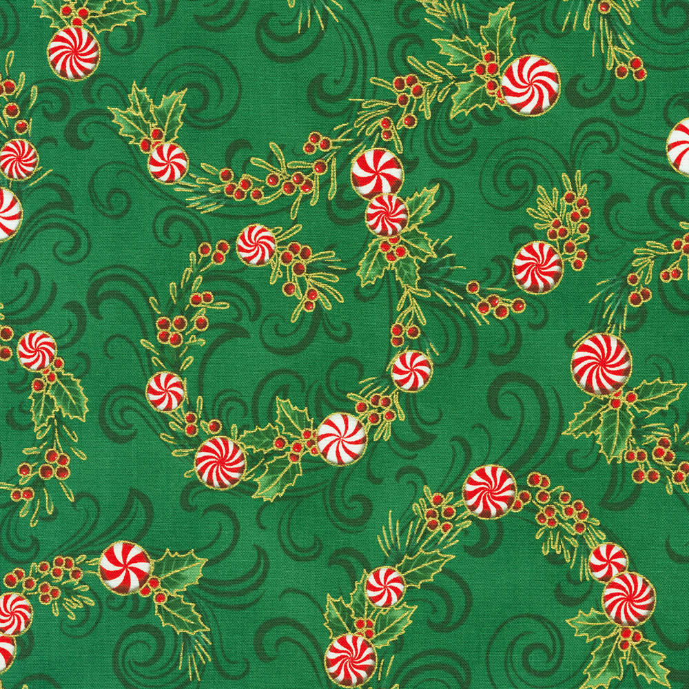 Holiday Flourish-Peppermint Twist fabric