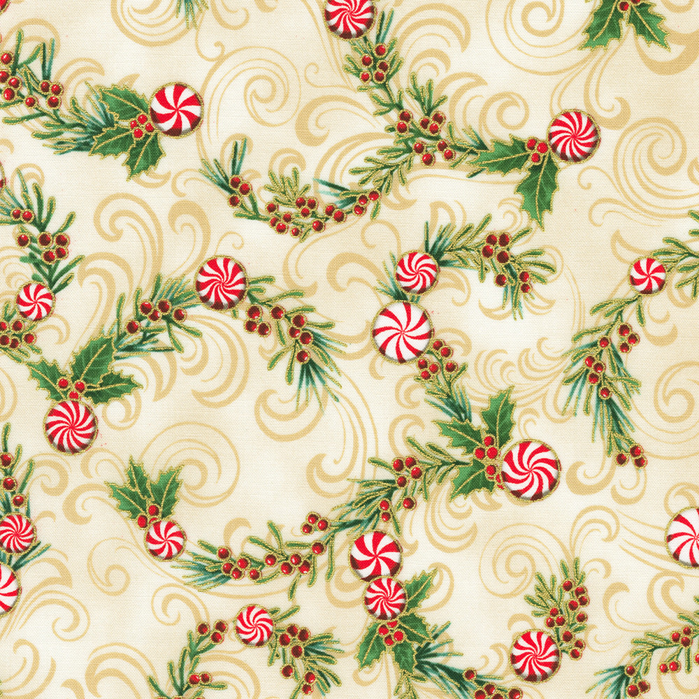 Holiday Flourish-Peppermint Twist fabric