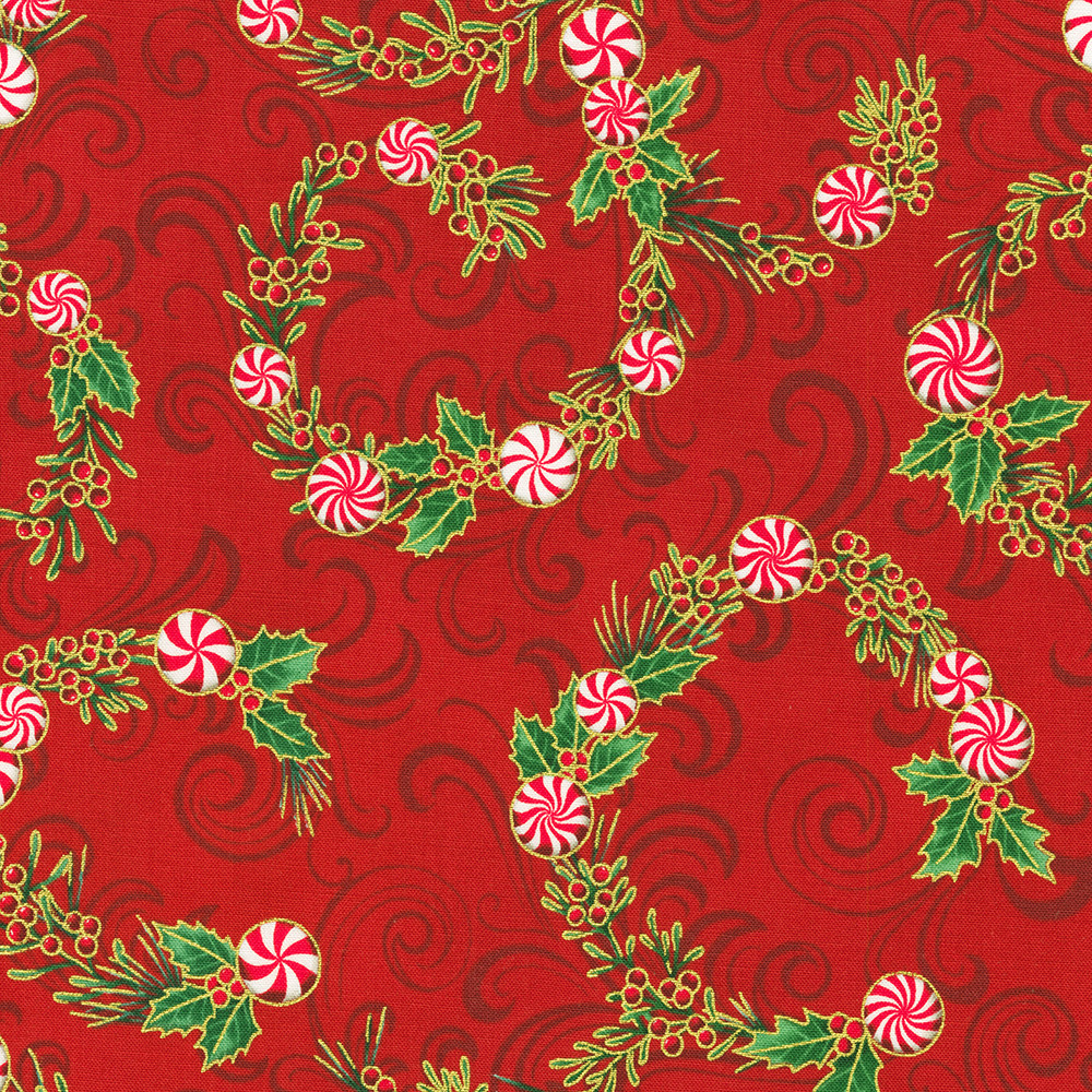 Holiday Flourish-Peppermint Twist fabric