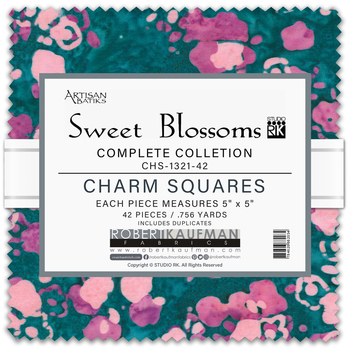 Artisan Batiks: Sweet Blossoms by Studio RK - Complete Collection Charm Square