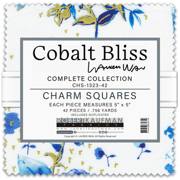 Cobalt Bliss by Lauren Wan - Complete Collection Charm Square