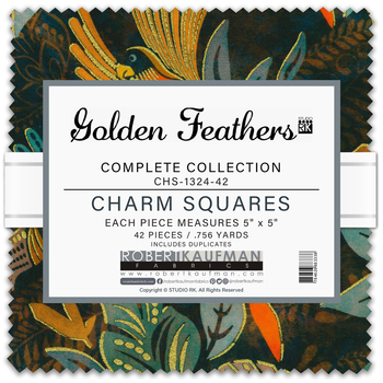 Golden Feathers by Studio RK - Complete Collection Charm Square