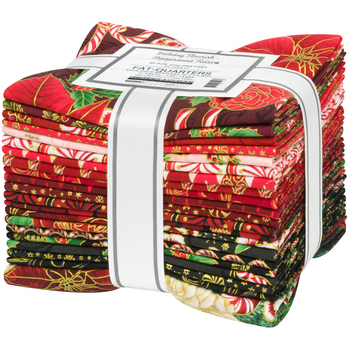 Holiday Flourish-Peppermint Twist by Studio RK - Black Colorstory Fat Quarter Bundle