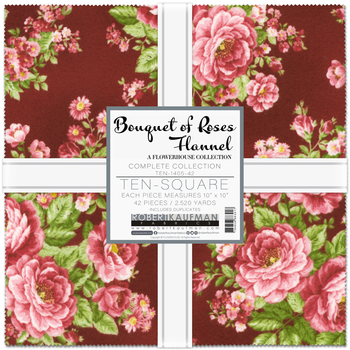 Bouquet of Roses Flannel by Flowerhouse - Complete Collection Ten Square